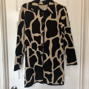 Chico's Black and Tan Abstract Blazer